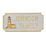 Montague Metal Products Inc. Lighthouse Princeton Garden Plaque Metal in Yellow | 7.25 H x 15.75 W x 0.32 D in | Wayfair PCS-90-SG-W