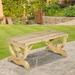 Sand & Stable™ Tarrence Wooden Picnic Outdoor Bench Wood/Natural Hardwoods in Brown | 15.5 H x 38.5 W x 19.75 D in | Wayfair