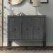 Longshore Tides Keddie 37" Wide Sideboard Accent Storage Cabinet Wooden Cabinet w/ Adjustable Shelf Wood in Gray | 31.5 H x 37 W x 15.7 D in | Wayfair