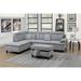 Latitude Run® Living Room Sectional W Ottoman Linen Like Fabric Sofa Cotton in Gray | 37.12 H x 105.42 W x 77.12 D in | Wayfair