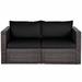 Latitude Run® Cliffo 29.5" Wide Outdoor Patio Sectional w/ Cushions Wicker/Rattan/Metal/Rust - Resistant Metal in Black | Wayfair