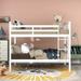 Harriet Bee Full Over Full Bunk Bed w/ Ladder For Bedroom, Guest Room Furniture- Wood in White | 62.9 H x 79.6 W x 56.5 D in | Wayfair