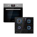 Klarstein - Kalahari Ignito Four encastrable Electrique / Gaz 68 l noir inox