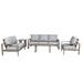 Aruba Outdoor 4-Piece Patio Deep Seating Set with Spectrum Grey Sunbrella Cushions