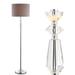 Aubrey 59.5" Crystal / Metal LED Floor Lamp, Clear/Chrome With Gray Shade by JONATHAN Y - 59.5" H x 15" W x 15" D