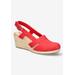 Wide Width Women's Stargaze Slingback Espadrille by Easy Street in Red (Size 8 W)