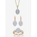 Women's Gold Plated Genuine Diamond Jewelry Set by PalmBeach Jewelry in Diamond (Size 6)