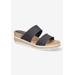 Wide Width Women's Maryann Wedge Sandal by Easy Street in Navy (Size 9 1/2 W)