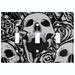 WorldAcc Skull Rose Mouth Roses Flower Gray 3-Gang Toggle Light Switch Wall Plate in Black/Gray | 4.5 H x 6.375 W x 0.15 D in | Wayfair F-T3-SKL002