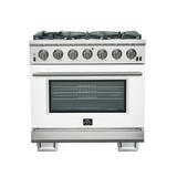 Forno Capriasca 36" 5.32 cu. ft. Freestanding Gas Convection Oven in White | 38.4 H x 36 W x 28 D in | Wayfair FFSGS6260-36WHT