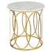 ellahome Orleans Drum End Table in Gray/White/Yellow | 26 H x 24 W x 24 D in | Wayfair IT16GLCM