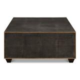 Sarreid Ltd Shagreen 4 Legs Square Coffee Table Leather/Wood in Gray | 16 H x 36 W x 36 D in | Wayfair 53563-1