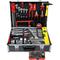 FAMEX 745-48 Alu Werkzeugkoffer gefüllt Werkzeugkasten befüllt Werkzeug Set für Haushalt, Garage & Werkstatt 121-/164-tlg