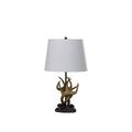 Loon Peak® 26" In NATURAL ROYAL STAG DEER ANTLER MODERN TABLE LAMP Metal in Black/White | 26 H x 5.5 W x 5.5 D in | Wayfair