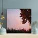 Red Barrel Studio® Sunset Pink Sky On A Tree - 1 Piece Square Graphic Art Print On Wrapped Canvas in Blue/Pink/Red | 16 H x 16 W x 2 D in | Wayfair