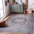 Rini 2'7" x 18' Traditional Washable Updated Traditional Light Gray/Ink/Slate/Eggplant/Multi Brown/Light Gray/Ink/Slate/Eggplant/Multi Brown/Beige/Antrasit/Blue Washable Runner - Hauteloom