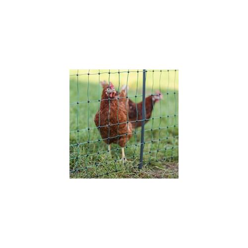 AKO PoultryNet Premium 25m Hühnerzaun, Geflügelnetz, 106cm, 9 verstärkte Pfähle, 2 Spitzen, grün