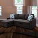 W Slope Arm 2-piece Linen L Shaped Sectional Sofa in Gray