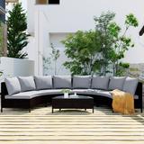 5 Pieces All-Weather PE Rattan Wicker Outdoor Patio Sectional Sofa Set