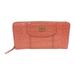 Coach Bags | Coach Coral Croc Embossed Patent Leather Long Zip Wallet | Color: Orange | Size: 7.75 X 4 X 1 Inches