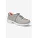 Wide Width Women's Roadtrip Sneaker by Easy Street in Light Grey Leather (Size 7 W)