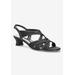 Women's Tristen Sandal by Easy Street in Black Satin (Size 9 M)