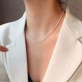 Anthropologie Jewelry | Anthropologie Silver Shimmer Clavicle Chain Choker Necklace | Color: Silver/White | Size: ~17.71”