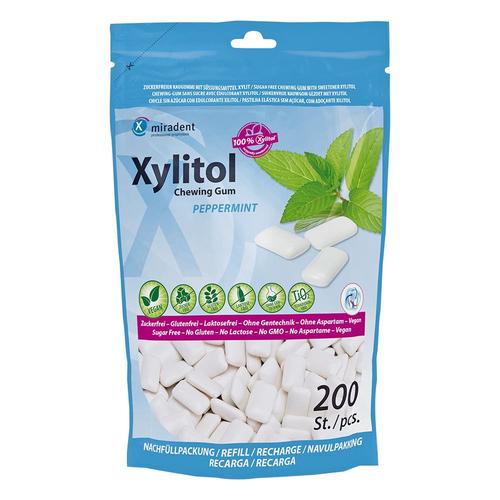Miradent Xylitol Chewing Gum Minze Refill 200 St Kaugummi