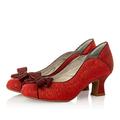 Ruby Shoo Women's Robyn Low Heel Court Shoes Red Glitter UK 4