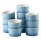 MALACASA, Series Ramekin, 300ML Porcelain Ramekins Dishes Set of 12, Ramekins Souffle Dishes Brulee Dish for Muffin Cupcakes Pudding Brulee Ice Cream, 10 x 10 x 6 cm, Blue