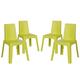 Resol 4x Lime Green 37.5cm Julieta Children's Plastic Garden Play Chairs - Stackable Indoor Outdoor Kids Picnic Activity Furniture Seat Set