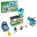 LEGO DUPLO Rescue Police Station & Helicopter 10959 Building Toy Playset; Police Car and Helicopter; for Ages 2+ (40 Pieces)