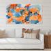 East Urban Home Blue & Brown Luxury Abstract Fluid Art VII - 4 Piece Wrapped Canvas Graphic Art Canvas in Blue/Brown/Orange | Wayfair