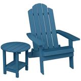 KAYU Foldable Adirondack Chair w/ Table Plastic/Resin in Blue | 37.99 H x 31.89 W x 22.04 D in | Wayfair KAFZH1323YU