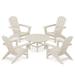 POLYWOOD® Nautical 5-Piece Adirondack Outdoor Chair Conversation Set Plastic in Brown | Wayfair PWS705-1-SA