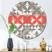 Latitude Run® Red Flower of life on Gray & White - Unframed Graphic Art on Metal in Gray/Red | 23 H x 23 W x 1 D in | Wayfair