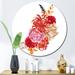 Red Barrel Studio® Red Fall Flowers & Leaves - Unframed Print Metal in Orange/Pink/Red | 23 H x 23 W x 1 D in | Wayfair