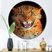 Latitude Run® Portrait of a Leopard V - Unframed Photograph Metal in Black/Brown/Green | 23 H x 23 W x 1 D in | Wayfair