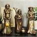 Trinx 3 Piece Annabela Celtic Sacred Lunar Cycle Triple Goddess Maiden Mother Crone Triune Moon Figurine Set Resin in Yellow | Wayfair