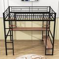 Mason & Marbles Full Size Metal Loft Bed w/ Desk & Shelves Metal in Black/Gray | 72 H x 57 W x 78 D in | Wayfair 7E6F9C7710644F1ABDCA7724F8B1A3D5