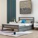 Latitude Run® Full Wood Platform Bed w/ Two Drawers Wood in Gray | 33.2 H x 75.7 W x 54.5 D in | Wayfair A2C87B0C697E41A787472323AFFC486C