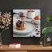 Latitude Run® Brown Pastry On White Ceramic Plate - 1 Piece Square Graphic Art Print On Wrapped Canvas Metal in Brown/Orange/White | Wayfair