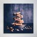 Latitude Run® Piled Cookies on Ceramic Snack Plate 1 Piece Square Graphic Art Print on Wrapped Canvas in Blue/Brown | 12 H x 12 W x 2 D in | Wayfair