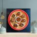 Latitude Run® Six Cupcakes on Red Round Plate 1 Piece Square Graphic Art Print on Wrapped Canvas Metal in Orange | 32 H x 32 W x 2 D in | Wayfair