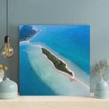 Highland Dunes Aerial View Of An Island - 1 Piece Square Graphic Art Print On Wrapped Canvas in Blue/Green | 12 H x 12 W x 2 D in | Wayfair