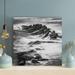 Highland Dunes Grayscale Photo Of Rocky Shore 1 - 1 Piece Square Graphic Art Print On Wrapped Canvas in Black/White | 12 H x 12 W x 2 D in | Wayfair