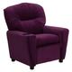 Flash Furniture Contemporary Microfiber Kids Recliner with Cup Holder, Wood, Purple, 66.04 x 53.34 x 53.34 cm