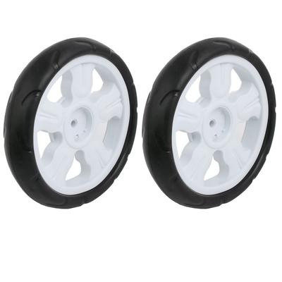 2pcs 190mm Dia Plastic Single Wheel Pulley Rolling Roller White 8x25mm - Black, White