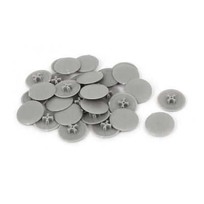 17mmx4mm Plastic Round Phillips Screw Cap Cross Head Cover Gray 30pcs