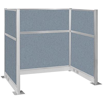 Versare Hush Panel 6' x 4' Powder Blue U-Shape Cubicle with Electric Channel